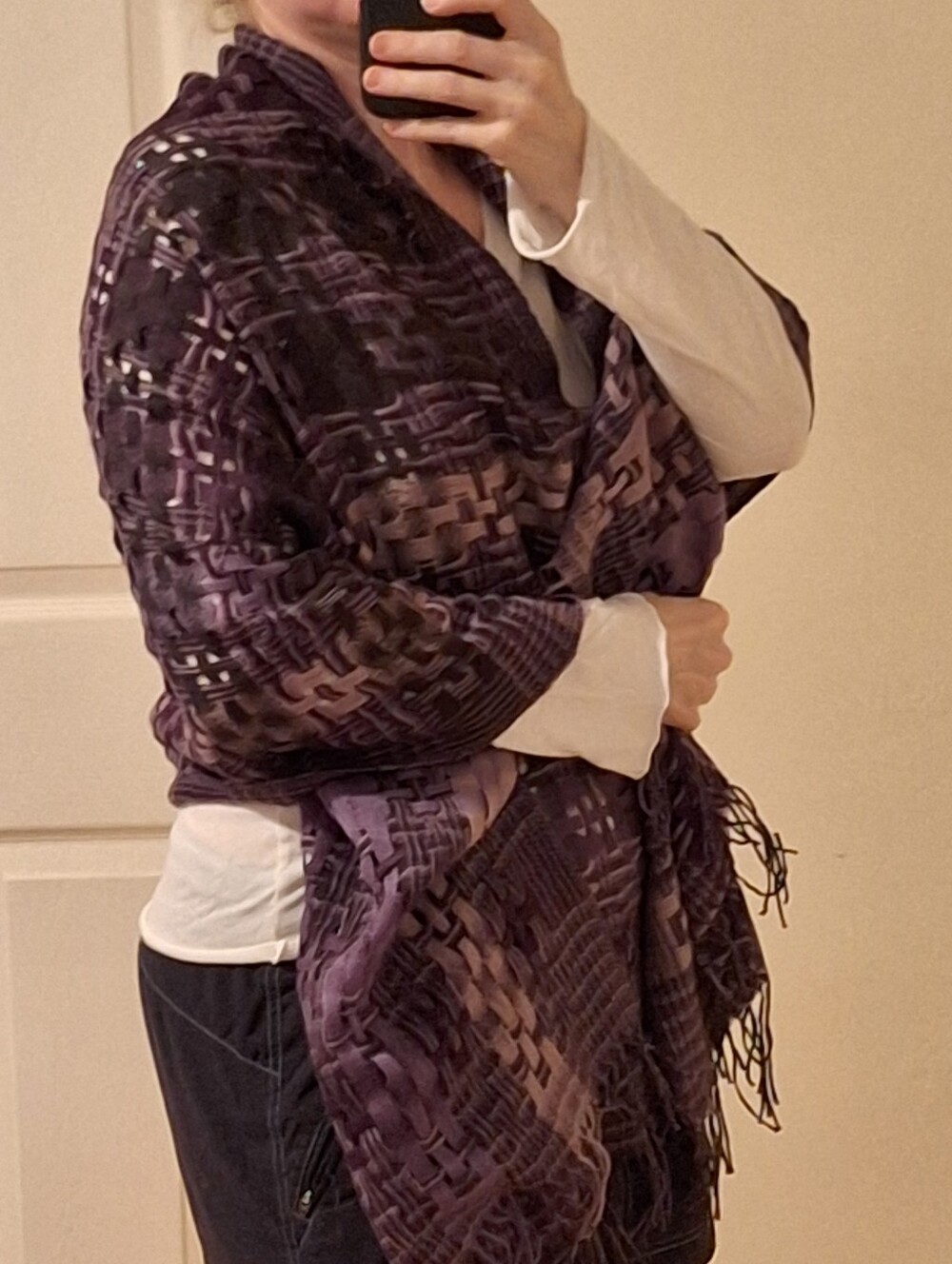 Purple Patterned Womens Shawl Wrap